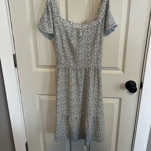 Monteau Light Blue Floral Midi Dress